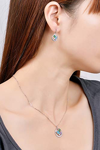 Collier argent 925 anti-ternissement avec pendentif fleur brillant 1.9 carat - 3