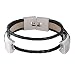 For Fitbit Alta and Alta HR Bands, bayite Leather Bands Metal Clasp Fitbit Alta Replacement Accessory Bracelet Black Large 6.7" - 8.1"