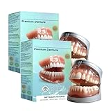 Conception ajustée avec ventouse : aucun adhésif nécessaire, aucun glissement. Notre kit de prothèses dentaires offre une sensation de sécurité et de naturel qui donne l'impression que vos prothèses dentaires font partie intégrante de votre bouche