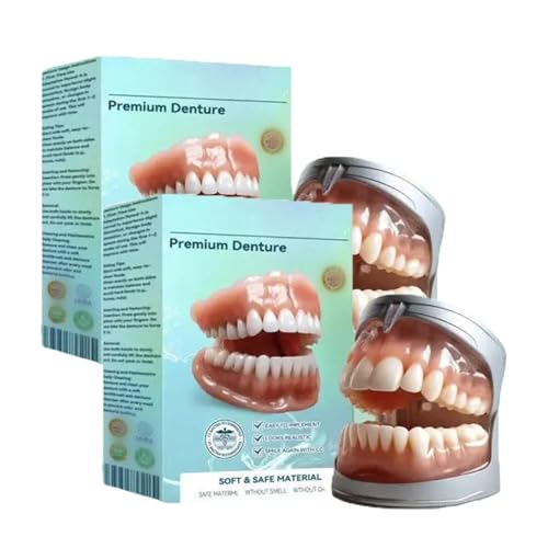 Sepremium Full Set Dentures New Generation Flexible Full Denture Solution For Men and Women Ideal Soft and Comfortable Ideal for Comfort and Beauty (2pcs)