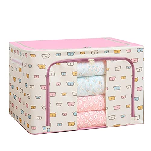 Image of RKR 66 LTR Fabric Storage Box with Window - Folding Bag for Saree Clothes Blankets Bedsheets - Under Bed Closet Wardrobe Bag (Pack of 1)