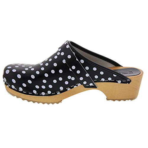 Image of Bjork Maja Wood Open Back Leather Clogs