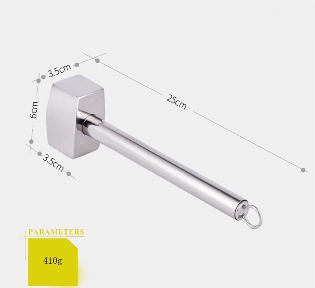 Meat Tenderizer Mallet Stainless Steel,Meat Tenderizer Hammer Mallet Tool with Rear Hook,Meat Pounder Flattener, Non-Slip Grip with