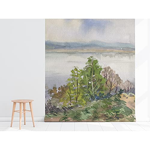 Décoration arbres d'hiver avec papier peint stickers muraux 208x146 cm auto-adhésive