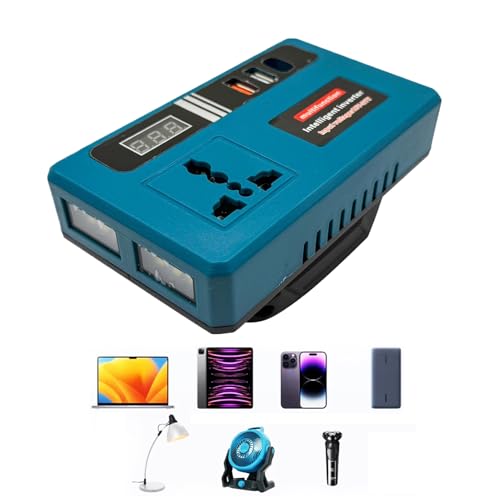 Inversor De Batería 21V - Luz LED Incorporada Convertidor Batería Coche - Cargador Portátil para Generador De Acampada Automóvil Exterior Hogar Camión