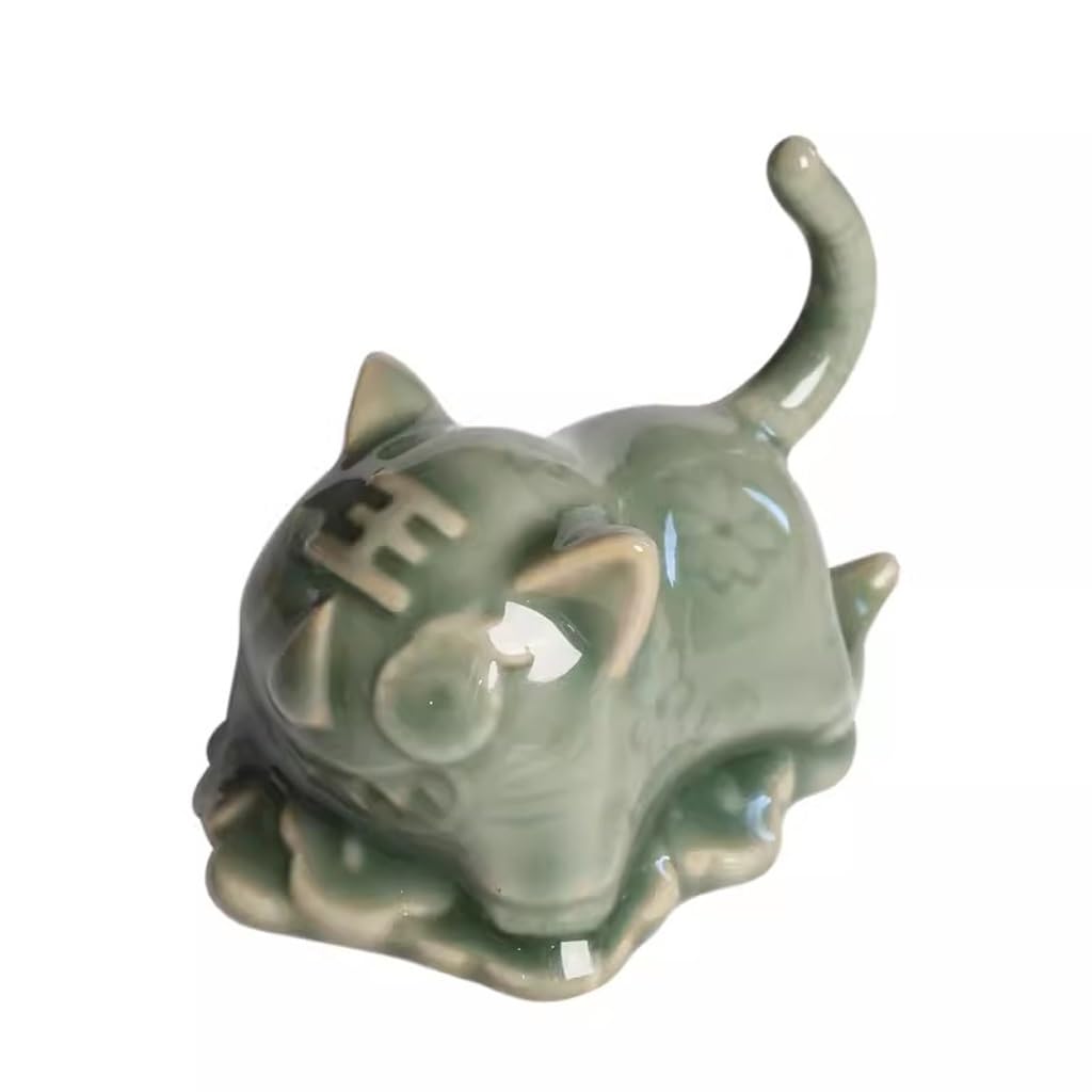 Statue de tigre en céladon fait main pour cérémonie du thé