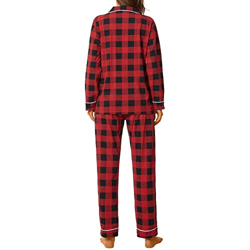 Image of Tugege Pajamas Set Long Sleeve Sleepwear Womens Button Down Nightwear Pj Sets