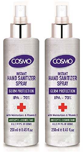 CD COSMO DESIGNS Instant Hand Sanitizer Spray - 250ml x Value Pack of 2
