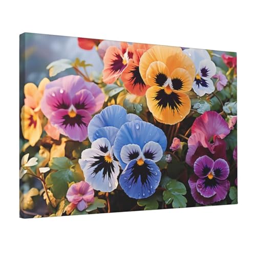 Impressions sur toile fleurs pensées pour décorer un bureau calme