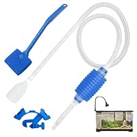 1.45m Aquarium Reinigung Sand Filter, Aquarium Zubehör Reinigung Set, Fisch Tank Kiesfilter mit Bürsten Schlauchklemme, Aquarium Reiniger Pumpe Absauger, Aquarium Sauger für Glasbehälter Reinigung