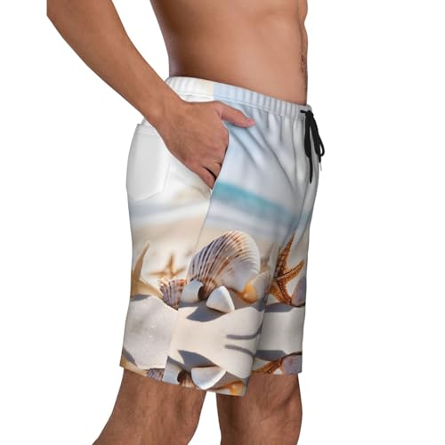 Beach Theme Print Men's Beach Pants Lightweight Quick-Dry Swim Pants with Mesh Lining for Men3