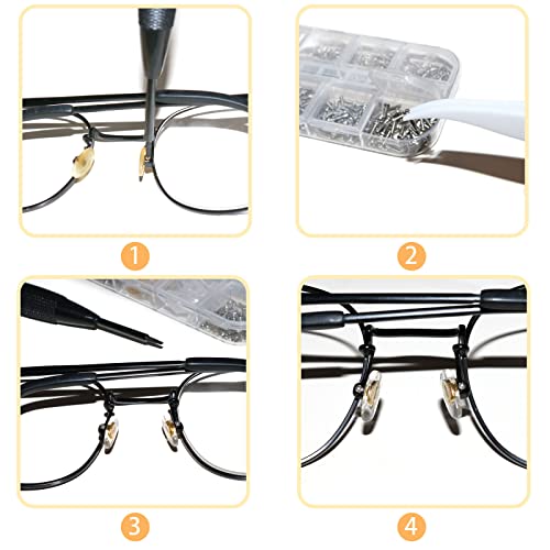 image for Mearun Solar Eyeglass Repair Kit with Glasses Screws - Contains Precis