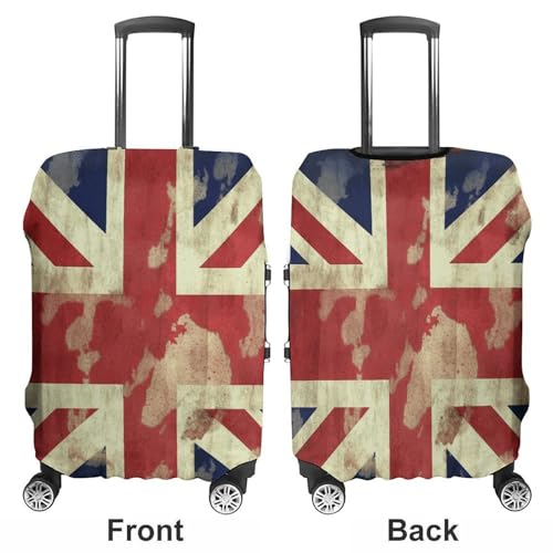 Travel Luggage Cover Elastic Suitcase Protector Anti-Scratch Washable Vintage Union Jack British Flag Luggage Sleeve Tsa Approved Carry on Covers Baggage Cover Fits 18-32 Inch Luggages3