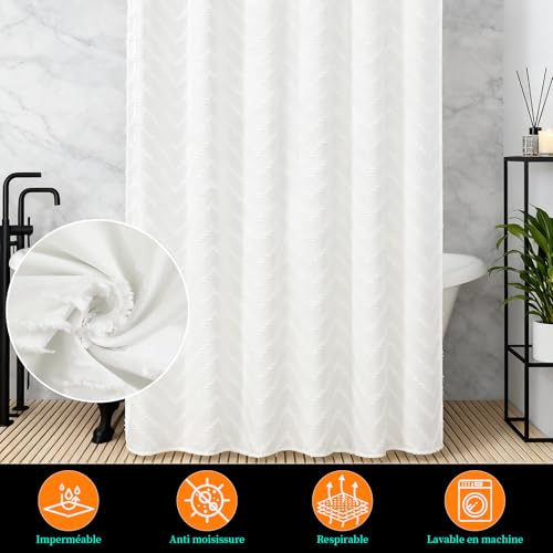 Rideau douche anti moisissure et étanche Aeici lavable en machine - 8