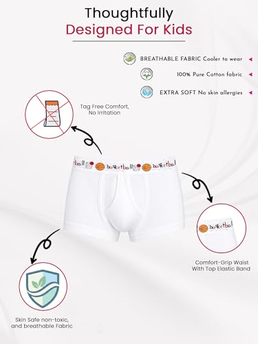 Image of BODYCARE Boy's Super Combed Cotton Elastane Stretch Printed Trunk with Front Open Fly and Ultrasoft Waistband (Pack of 4 Colors & Prints May Vary)