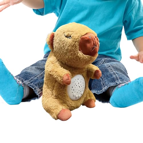 Peluche respirable | Muñeca de peluche Capybara Respiración - Función de proyección con luz calmante ayuda a dormir para niños, adolescentes y adultos