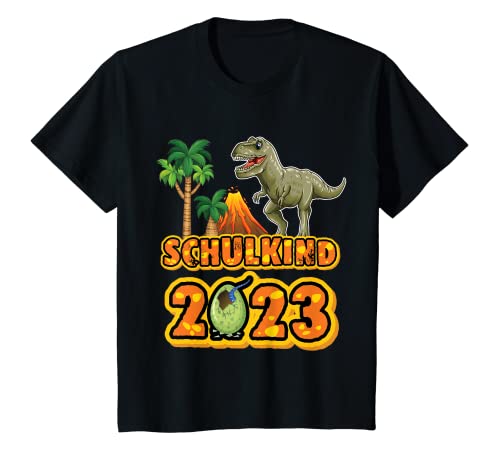 Kinder Dino Dinosaurier Einschulung Schulkind 2023 Schultüte Junge T-Shirt