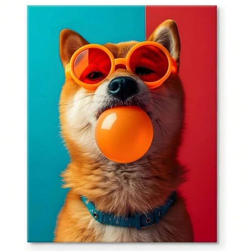 Affiche de chien coquin Shiba Inu pour une maison joyeuse