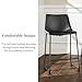 Walker Edison Douglas Urban Industrial Faux Leather Armless Counter Chairs, Set of 2, Black, 20