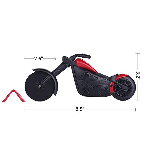 GARCENT Pizza Cutter Wheel, Unique Motorcycle Style Non-Stick Stainless Steel Motorbike Pizza Cutting Ultra Sharp Round Slicer with Display Stand
