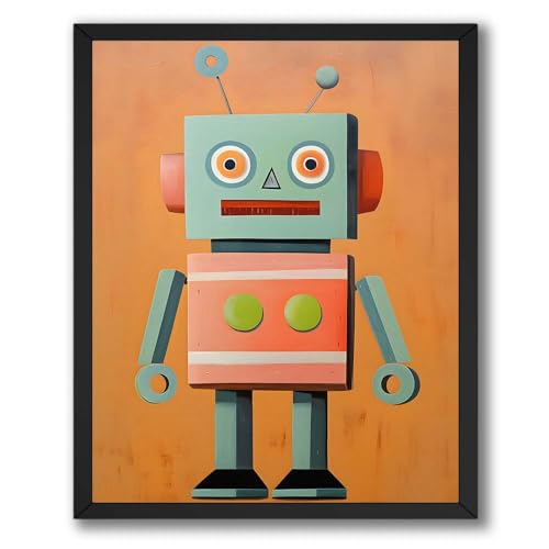 InkFlow Posters Robot Poster - Fun Colorful Cartoon Robot Art