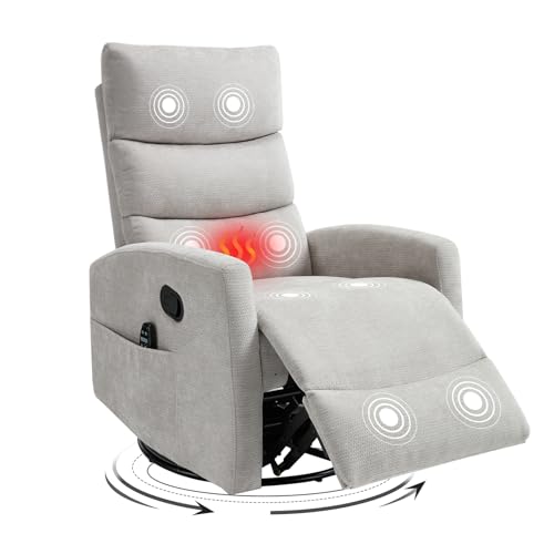 Trustyue Swivel Rocker Recliner with Heat and Massa…