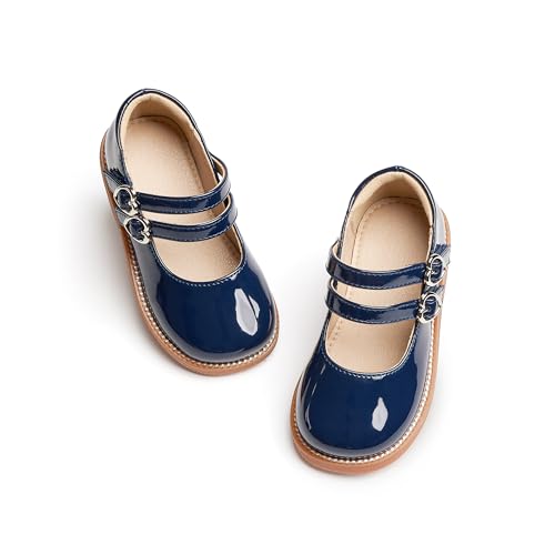 Flaryzone Toddler Little Girl Mary Jane School Uniform Oxfords Flat Dress Shoes