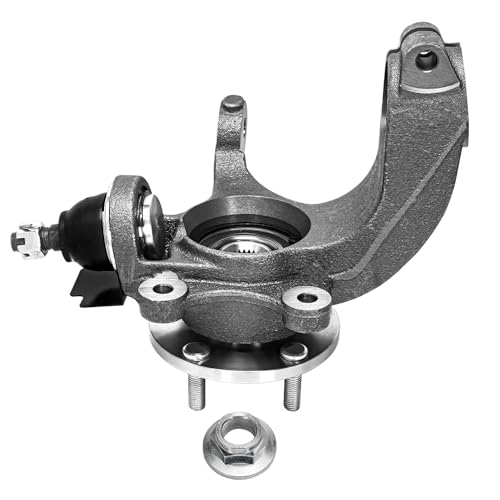 Image of Detroit Axle - Front Left Steering Knuckle for 2010-2013 Ford Transit Connect 2011 2012 Steering Knuckle & Wheel Bearing Hub Assembly Driver Side Replacement