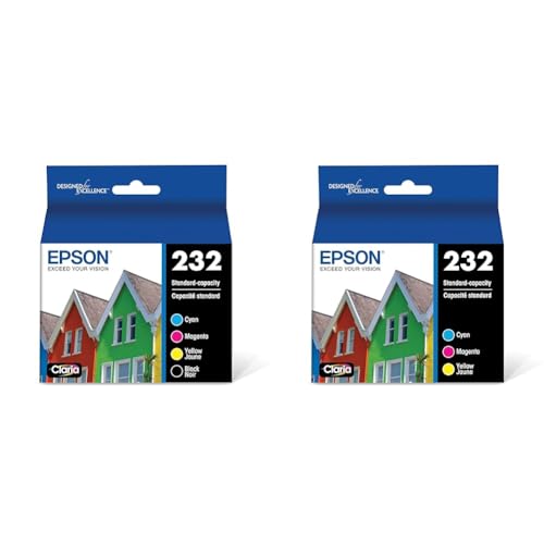 Image of Epson 232 Claria Ink Standard Capacity Black & Color Cartridge Combo Pack (T232120-BCS) & 232 Claria Ink Standard Capacity Color Combo Pack (T232520-S) Works with Workforce