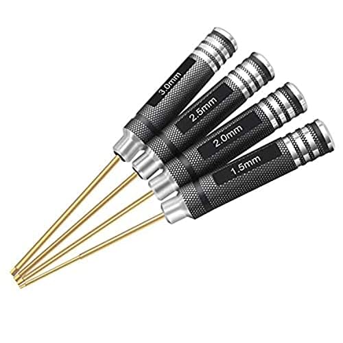 Hrb - Set Di 4 Cacciaviti Esagonali Da 1,5 Mm, 2,0 Mm, 2,5 Mm, 3,0 Mm, In Titanio, Per Drone Multiasse Fpv Racing, Quadricottero, Elicottero Radiocoma