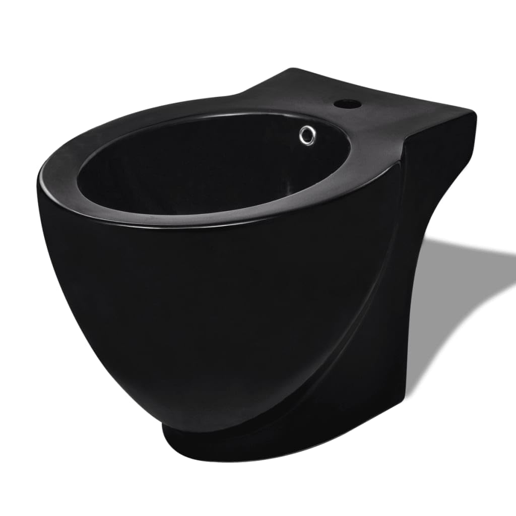 Czarny ceramiczny zestaw toaletowy i bidet - ładny