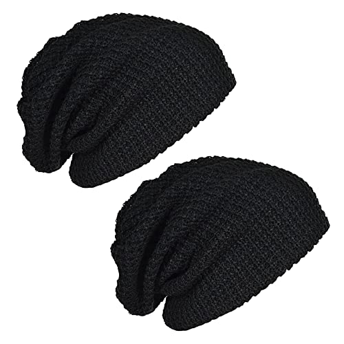 Viodmss 2X Mens Slouchy Long Beanie Knit Cap for...
