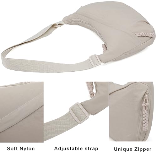 Image of Crescent Crossbody Bags for Women Nylon Travel Luna Hobo Bag Dumpling Purse