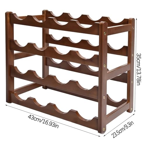 Soporte de vino de madera 4 niveles para 16 botellas miniatura 3