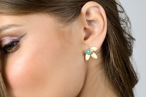 Boucles d'oreilles fleur d'amazonite, le cadeau délicat idéal pour elle