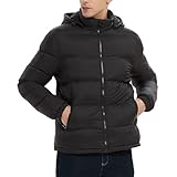  Generisch Winterjacke Herren - Dicke Steppjacke, Warm Isolierte Fäden, Kapuzenjacke für Herren, Casual Look für Alltag und Outdooraktivitäten