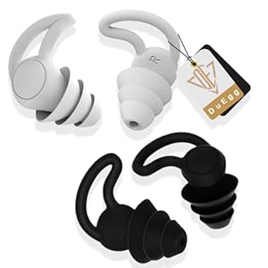 DuEgg Bouchons Doreilles Anti Bruit 2 Paires, Bouchon Anti Bruit Matériau en Silicone Souple, Bouchon D’oreille Anti Bruit Réutilisables, Earplugs Adaptés Dormir, Étudier et Festivals de Musique