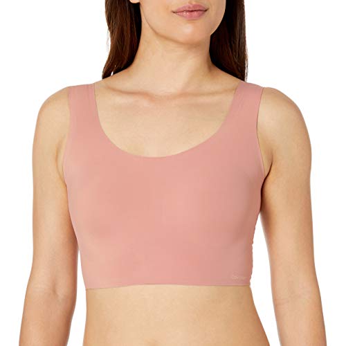 Calvin Klein Women's Invisibles Comfort Seamless Scoop Neck Bralette Bra, Alluring Blush, S