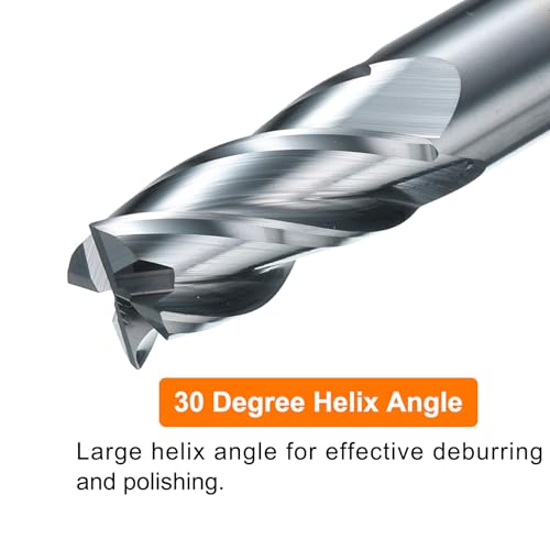 Image of HARFINGTON Carbide Square Nose End Mill Bit 7 /16 inch Cut Dia 4 Flutes TiAlN Coated Milling Cutter for Hardened Steel Metal (7 /16 inch Shank 1 inch Cut Length 4 inch Long 30 Degree Helix HRC53-55)