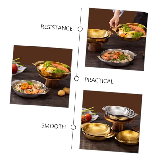 Wok de acero inoxidable con mango para cocina miniatura 3