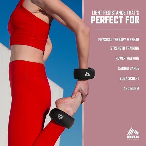 Image of RBX Wrist & Ankle Weights Set (2LB Pair /1LB Each), Adjustable Comfort Fit for Training & Toning