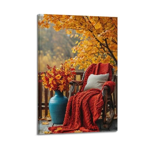 Poster paysage d'automne JIDUHON art mural esthetique pour salon cozy et chaleureux