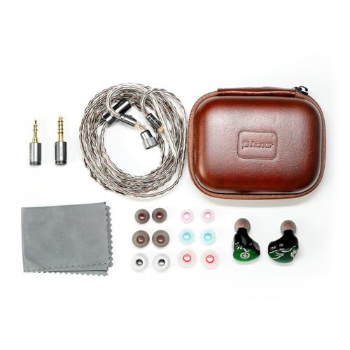 Image of HiFiGo IEMs Juzear x Z Review Defiant in Ear Monitor, 1DD +3BA Hybrid Drivers Earphones, HiFi Wired Earbuds, Gaming Earbuds with 3.5 /4.4mm Detachable Cable for Musician Audiophile Gamer (Green)