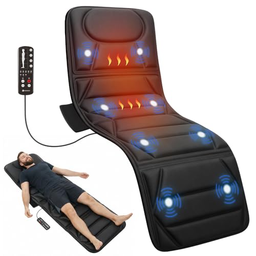 CooCoCo Full Body Massage Mat with Heat, 10 Motors Vibrating Massager for Back, Heating Pad for Bed, Sofa, Full Body Heating Pad Back Massage for Dad Mom, Gifts for Women Men Husband Wife