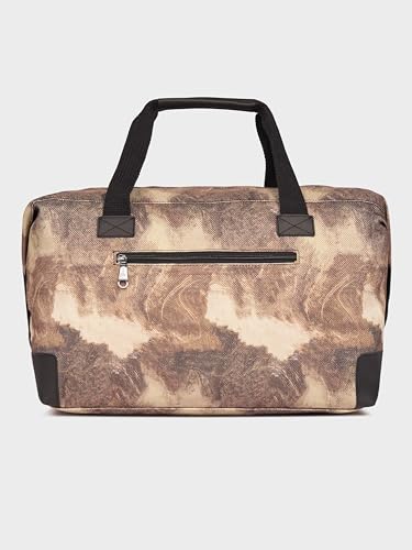 Image of ZOUK Collapsible Duffle Bag for Men and Women | Lightweight Foldable Travel Duffel Bag | Vegan Leather & Handcrafted Fabric | Water-Resistant Lining | 33L Weekend & Short Trip Bag | Gir Glades
