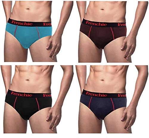 VIP Men's Cotton Frenchie Pro Outer Elastic Brief Pack Of 4 (Print May Vary)