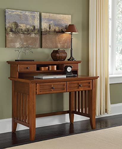Home Styles Arts And Crafts Cottage Oak Student Desk And Hutch With Cable Access, Two Drawers, And Open Shelf #TOP5