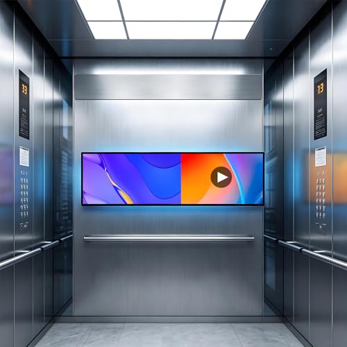 Image of Digital Signage Bar Display LCD Commercial Advertising Touch Screen | 1920x540 IPS,USB Programmable Sign Outdoor /Indoor Texts Images Videos for Store,Shop,Retail, Business, Elevator, Home Decor