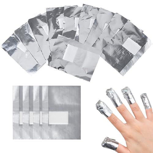 200 piezas Quitaesmalte de Papel de Aluminio, Almohadilla para Quitar Esmalte de Uñas, Herramienta Conveniente para Quitar Esmalte de Uñas con Toallitas de Algodón Sin Pelusas