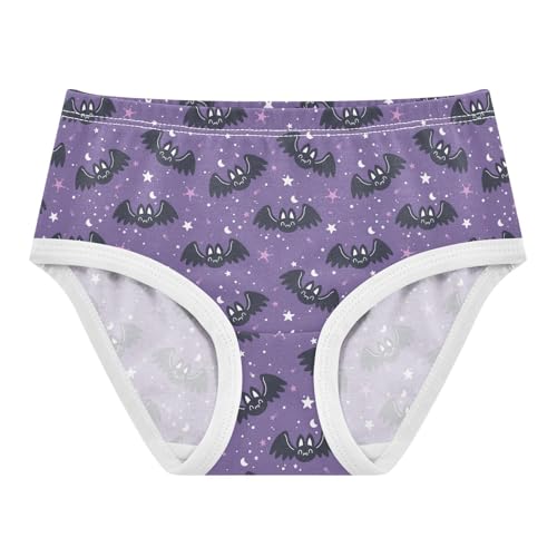 Girls Underwear Soft Cotton Halloween Cute Bat Kids Panties in Sizes 2/3t, 4t, 5t, 6 and 8